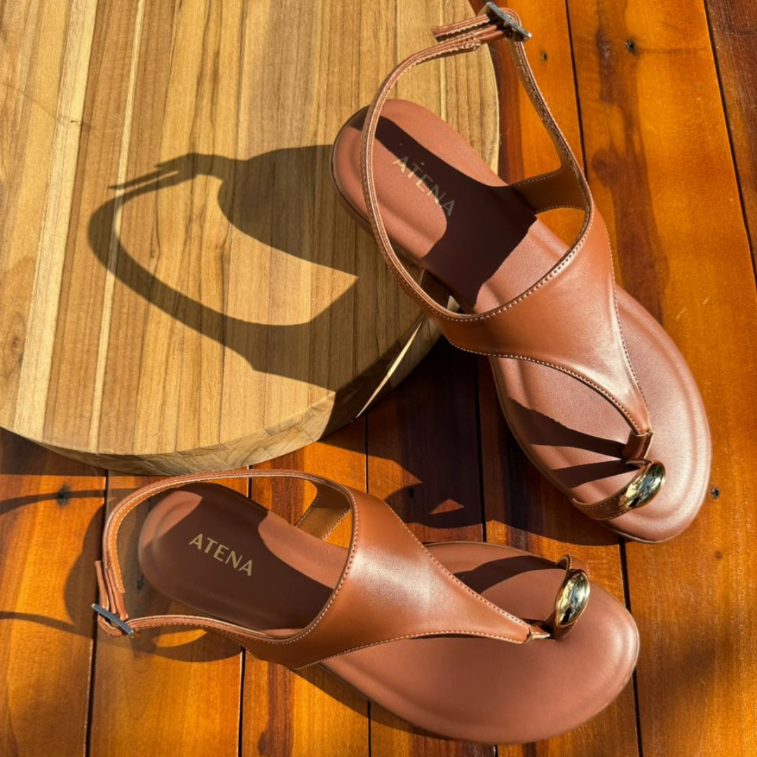 Sandália Rasteirinha | Brown Luxury Atena