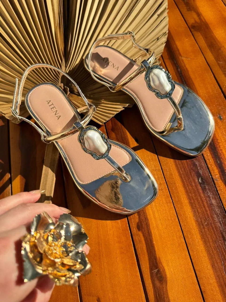 Sandália Rasteirinha | Elegance Golden Atena