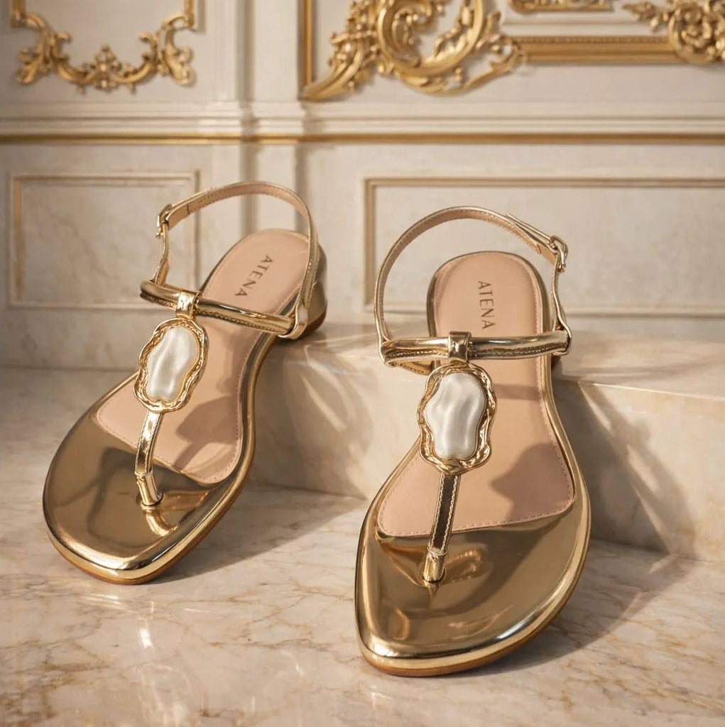 Sandália Rasteirinha | Elegance Golden Atena