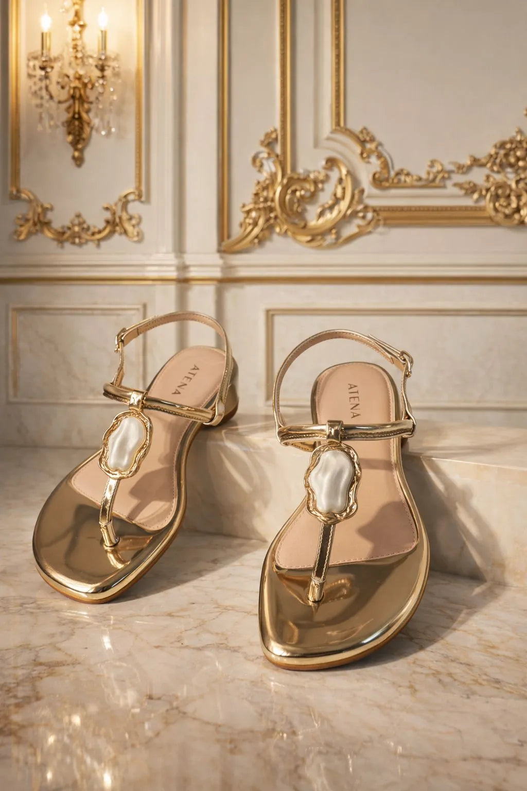 Sandália Rasteirinha | Elegance Golden Atena