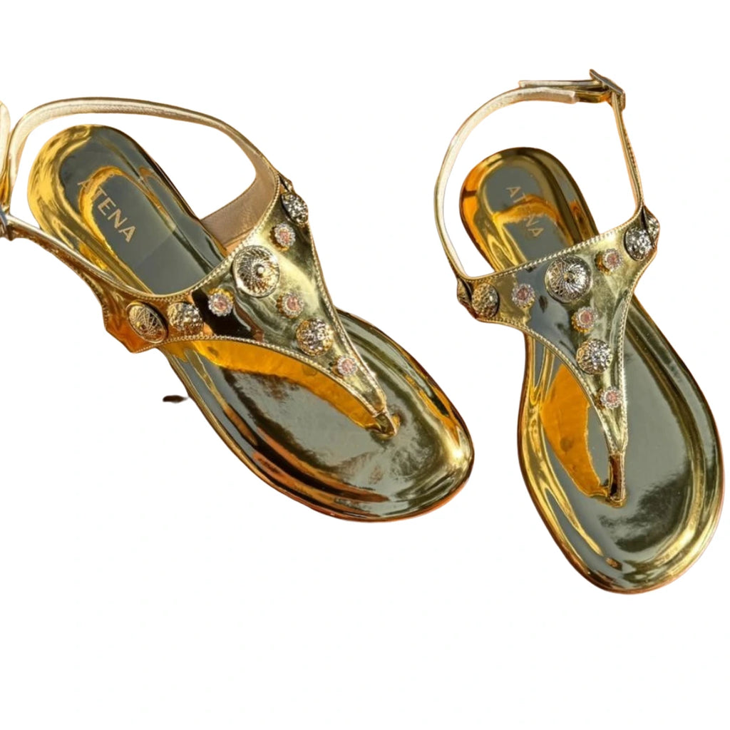 Sandália Rasteirinha | Golden Gladiator Atena